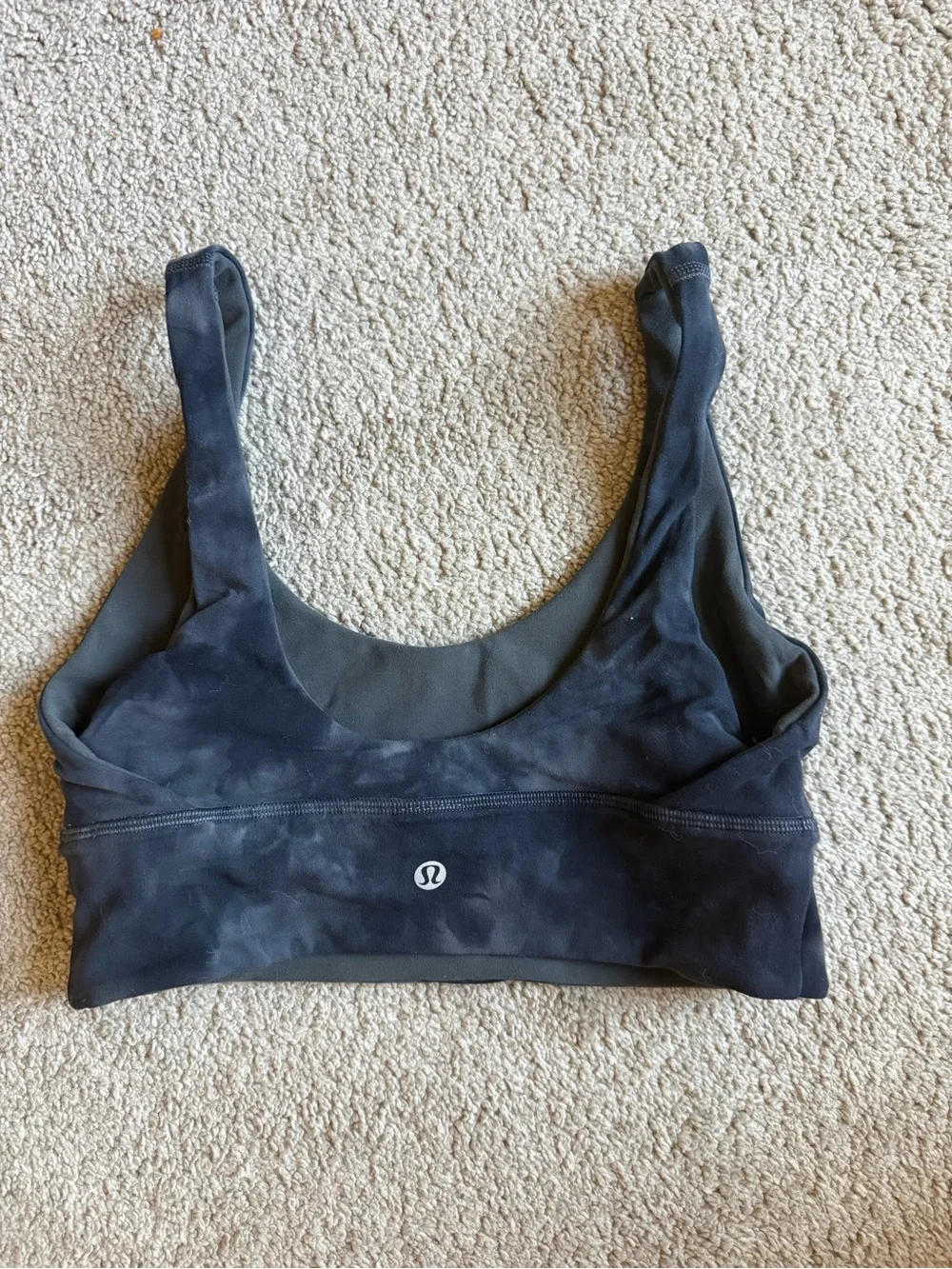Lululemon Align Keyhole Back Sports Bra Tie Dye Wash Grey Black